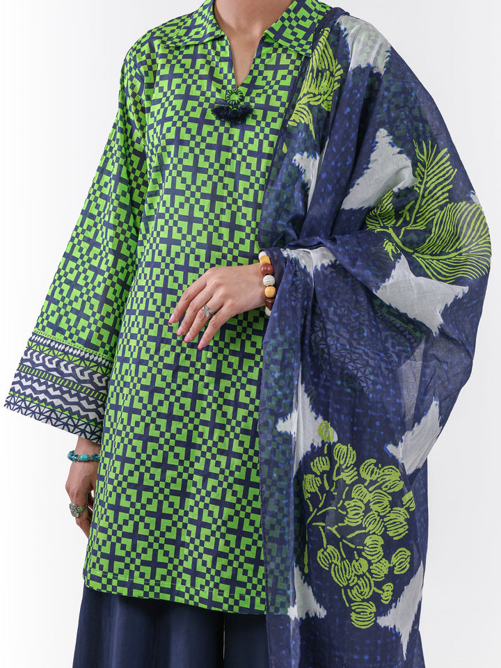 Lawn Green Unstitched Suit - Almirah