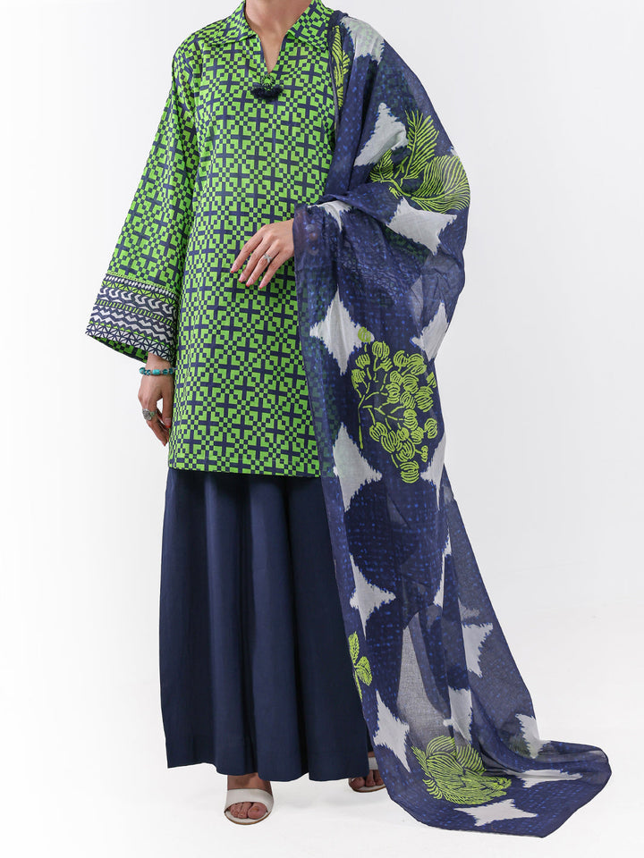 Lawn Green Unstitched Suit - Almirah