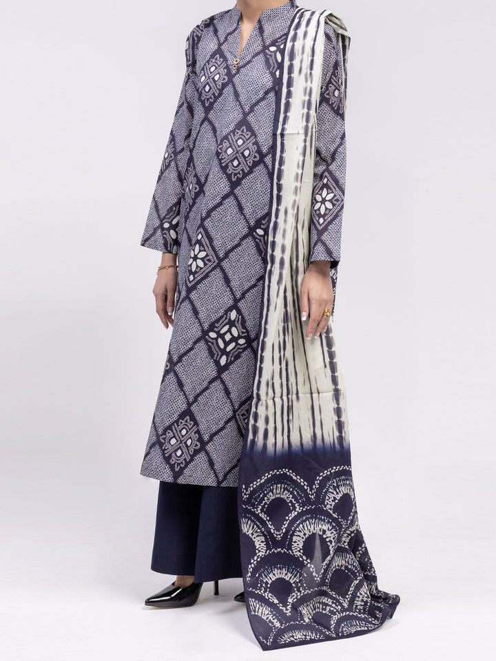 Lawn Blue Unstitched Suit - Almirah