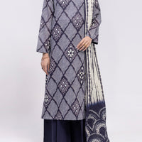 Lawn Blue Unstitched Suit - Almirah