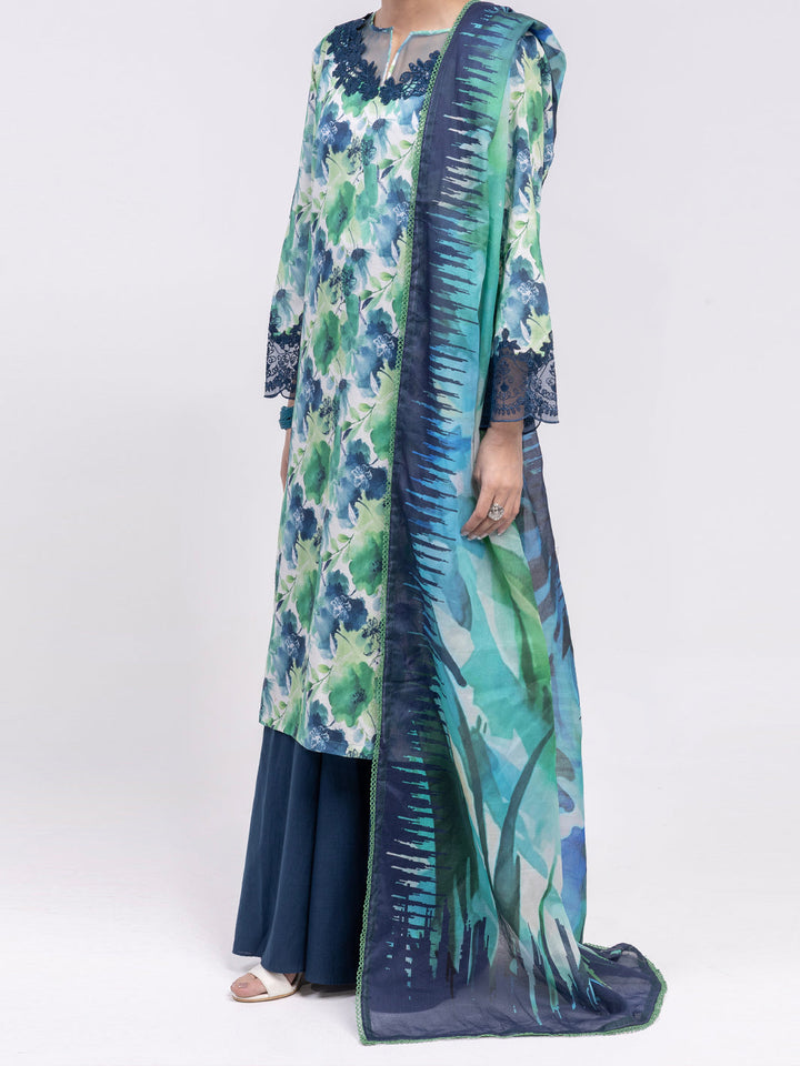 Lawn Green Unstitched Suit - Almirah