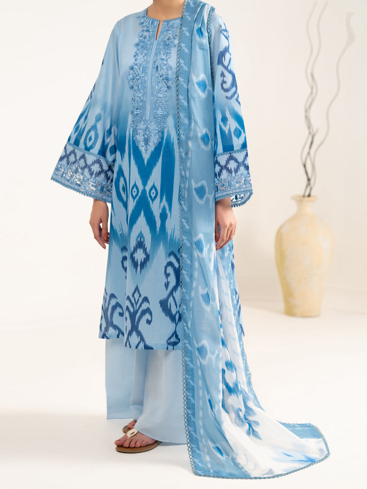 Lawn Blue Unstitched Suit - Almirah