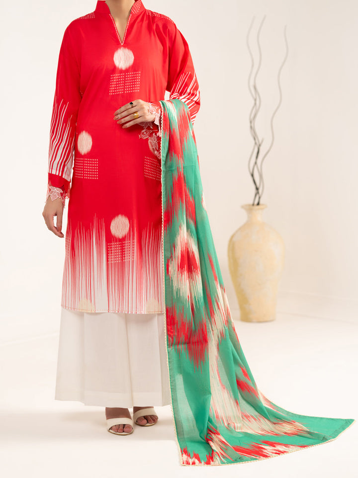 Lawn Pink Unstitched Suit - Almirah