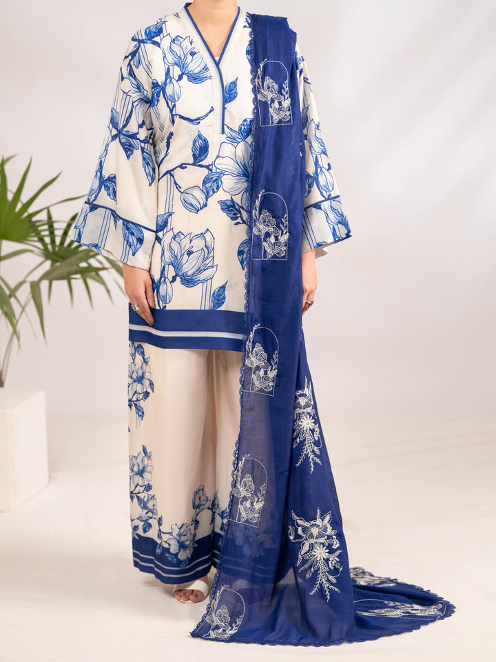 Lawn Blue Stitched Suit - Almirah