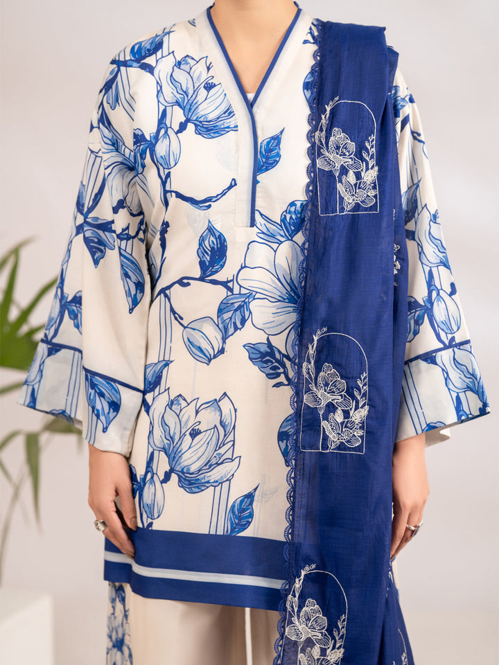 Lawn Blue Stitched Suit - Almirah