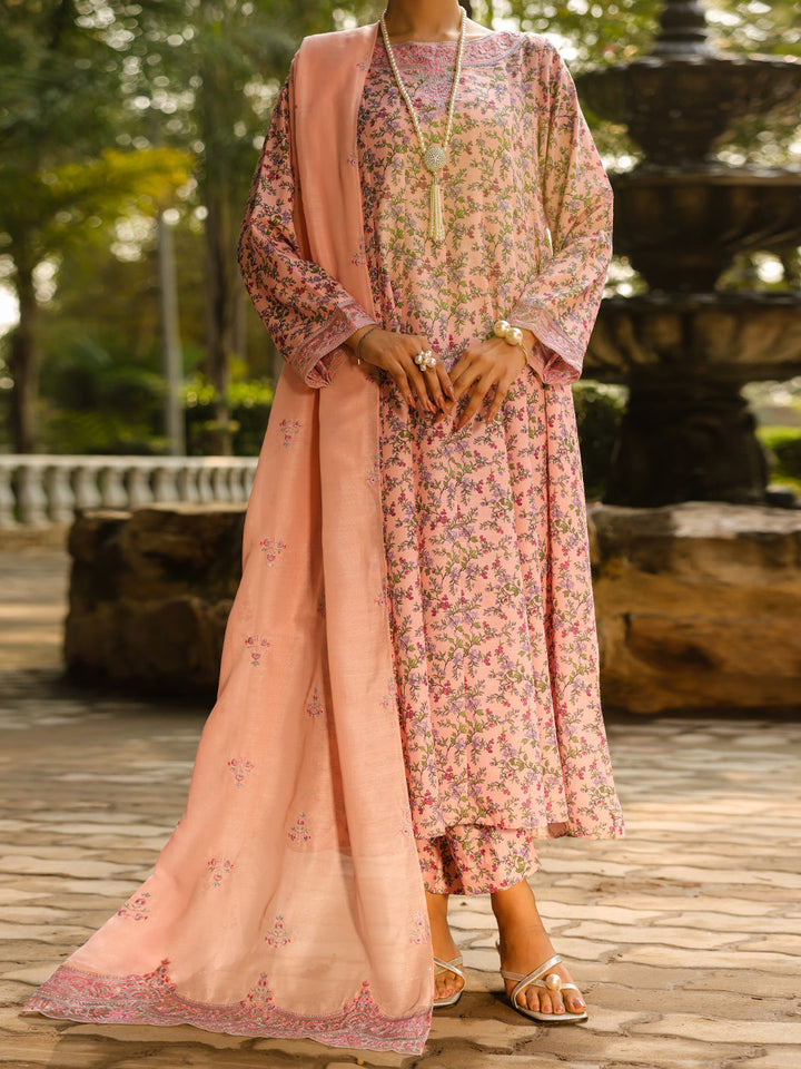 Raw Silk Light Pink Stitched Suit - Almirah