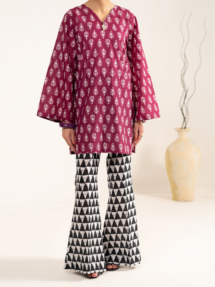 Lawn Red Unstitched Suit - Almirah