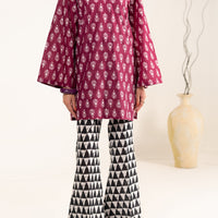 Lawn Red Unstitched Suit - Almirah