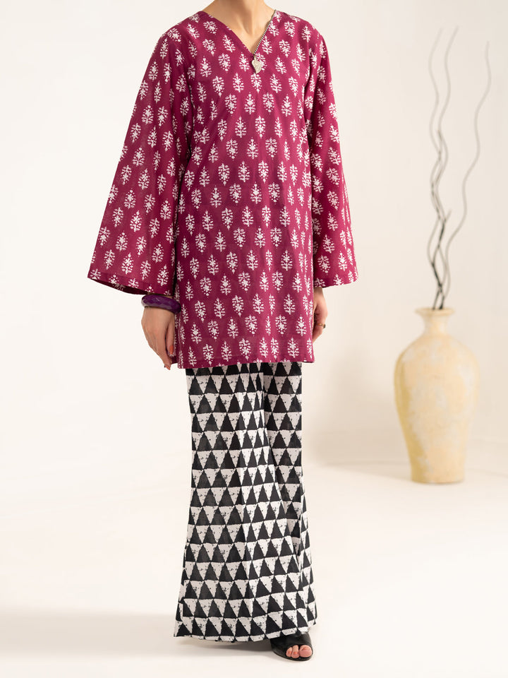 Lawn Red Unstitched Suit - Almirah