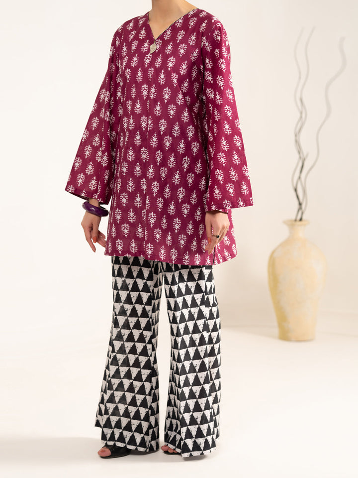 Lawn Red Unstitched Suit - Almirah