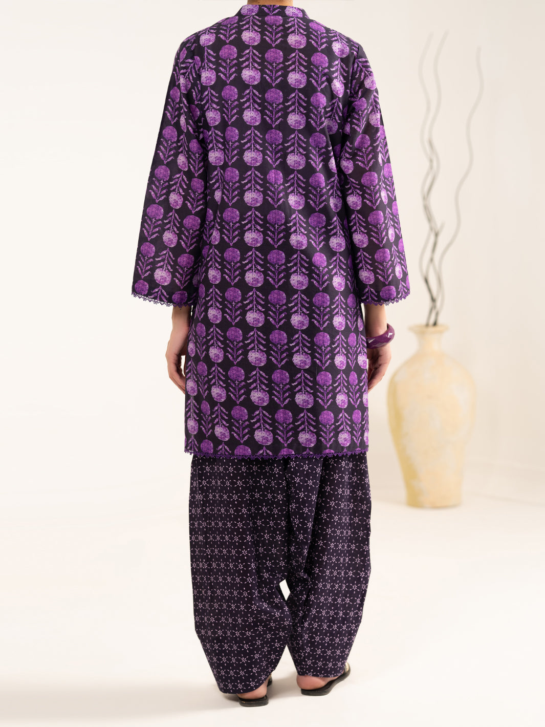 Lawn Purple Unstitched Suit - Almirah