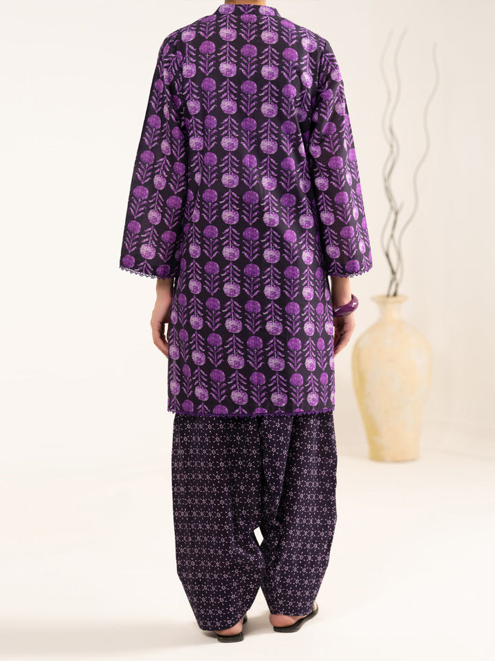 Lawn Purple Unstitched Suit - Almirah