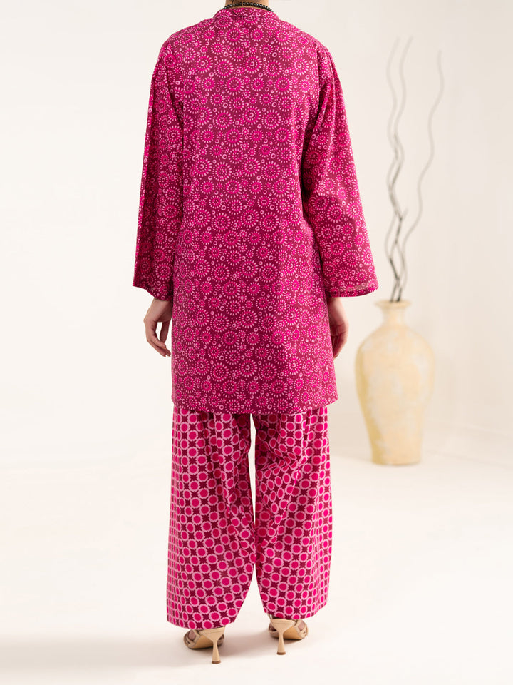 Lawn Fuchsia Unstitched Suit - Almirah