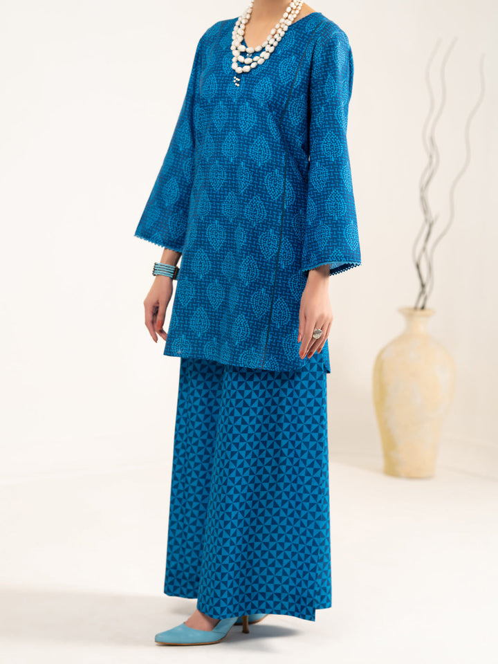 Lawn Blue Unstitched Suit - Almirah