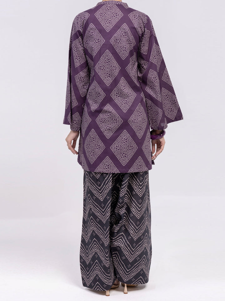 Lawn Plum Unstitched Suit - Almirah