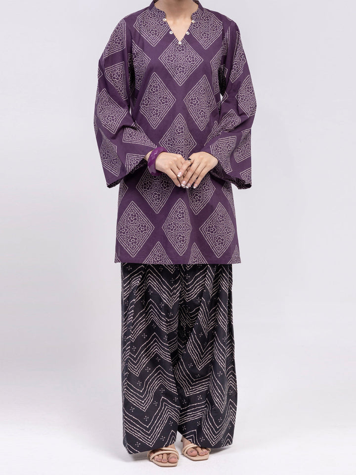 Lawn Plum Unstitched Suit - Almirah