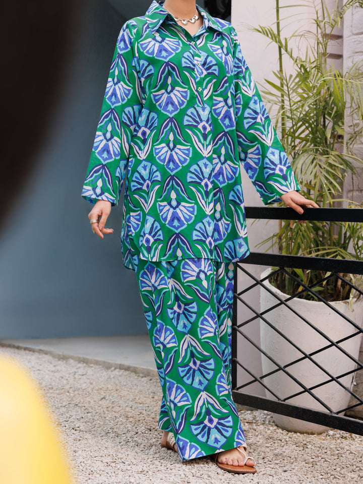 Lawn Green Stitched Suit - Almirah