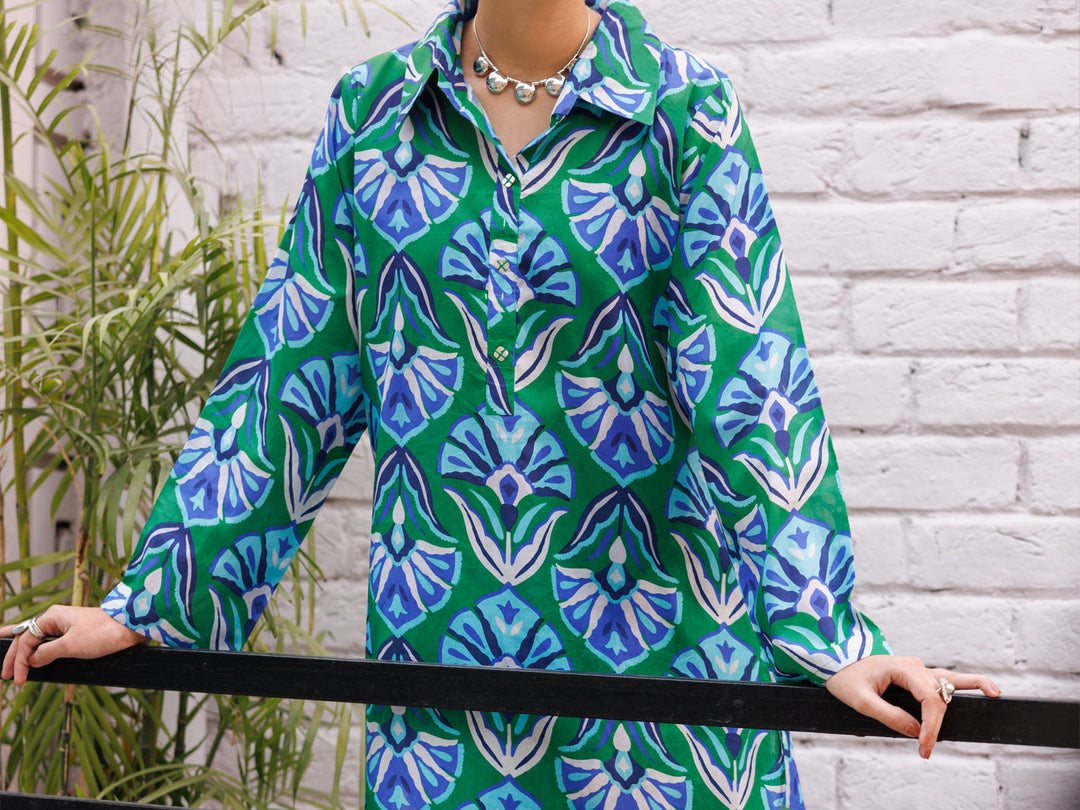 Lawn Green Stitched Suit - Almirah