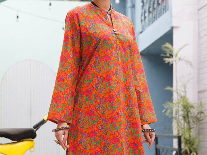 Lawn Orange Stitched Suit - Almirah