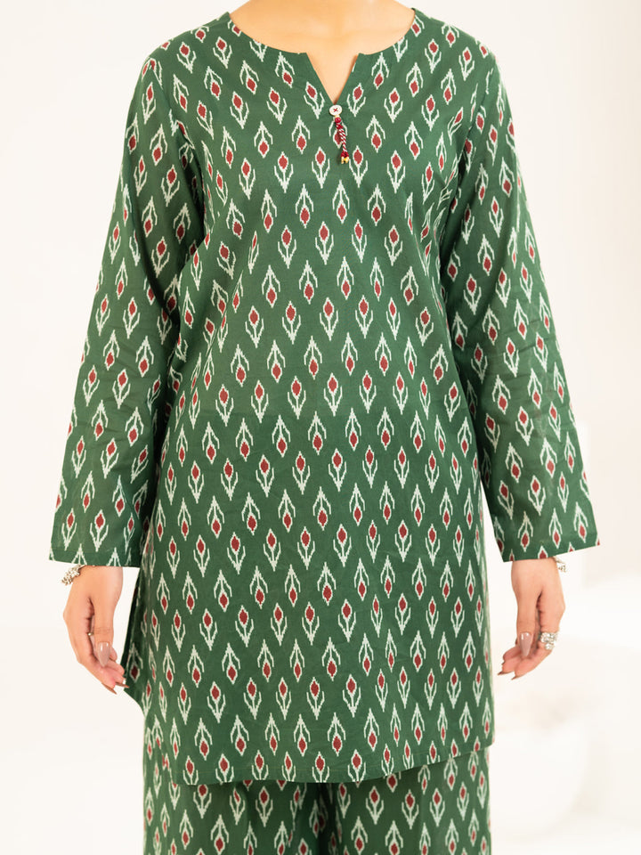 Lawn Green Stitched Suit - Almirah