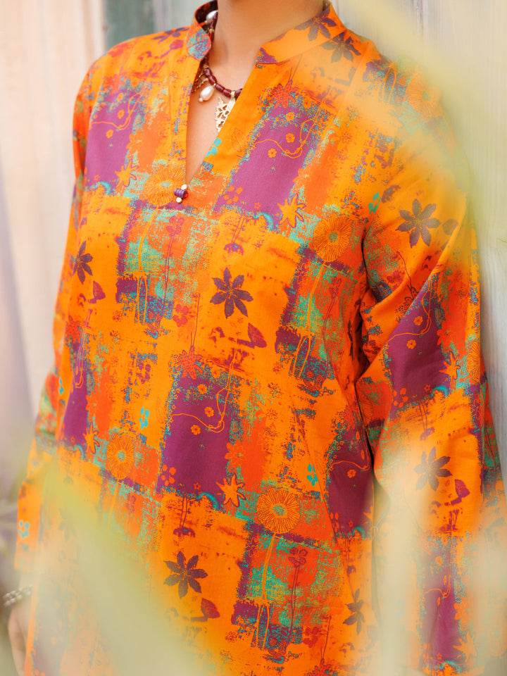 Lawn Rust Stitched Suit - Almirah