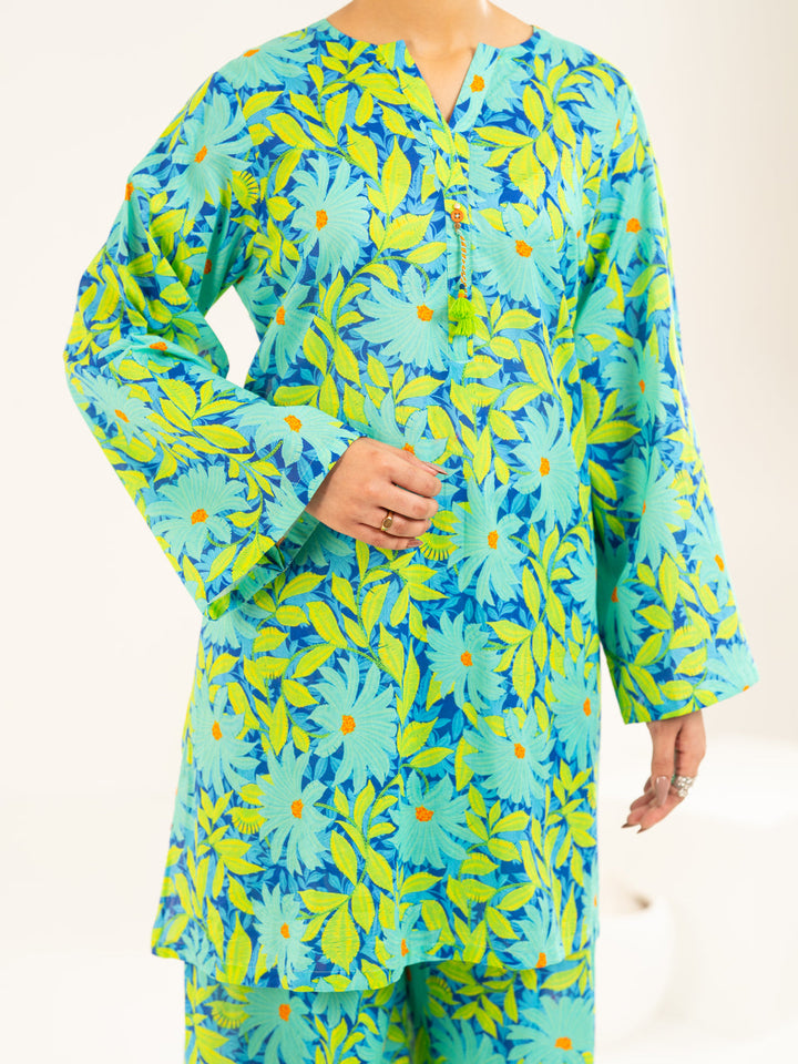 Lawn Sea Green Stitched Suit - Almirah