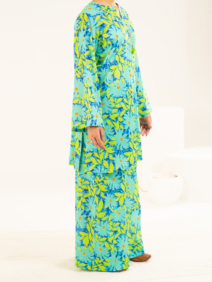Lawn Sea Green Stitched Suit - Almirah