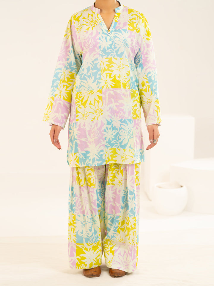 Lawn Multicolor Stitched Suit - J. Junaid Jamshed