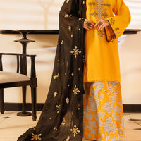 Lawn Yellow Stitched Suit - J. Junaid Jamshed