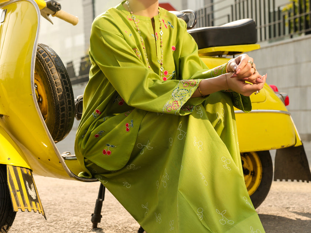 Lawn Green Stitched Suit - Almirah
