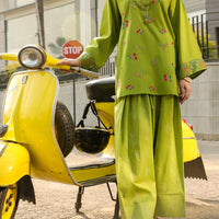 Lawn Green Stitched Suit - Almirah