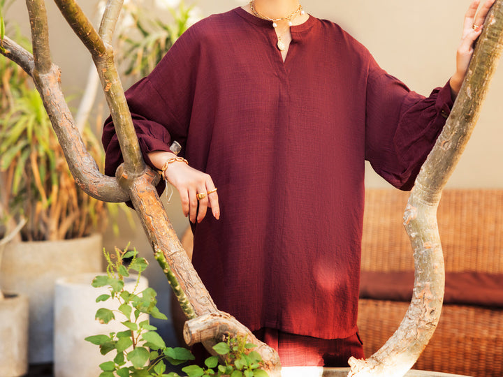 Cotton Brown Stitched Suit - Almirah