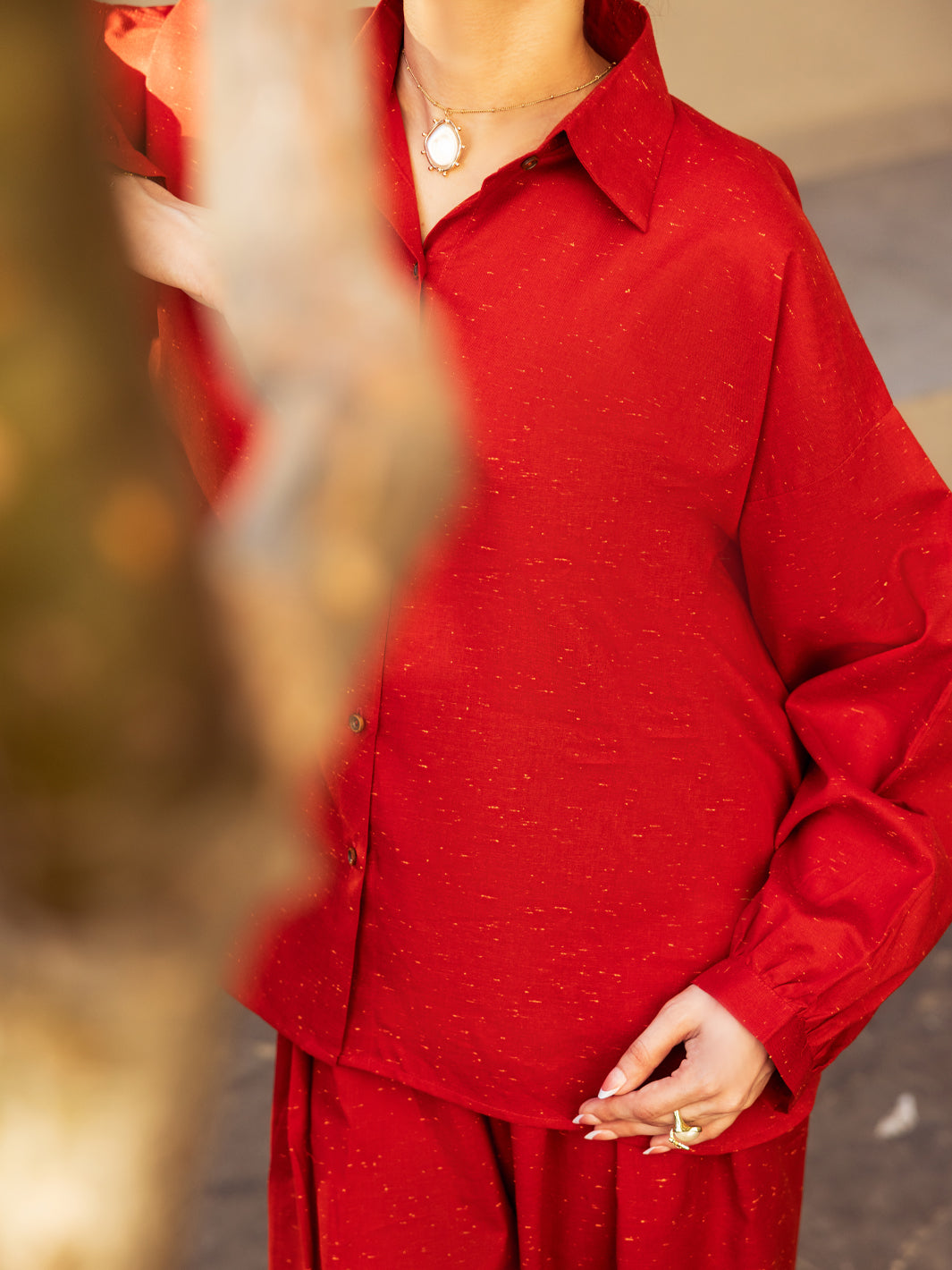 Dobby Rust Stitched Suit - Almirah
