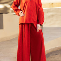 Dobby Rust Stitched Suit - Almirah