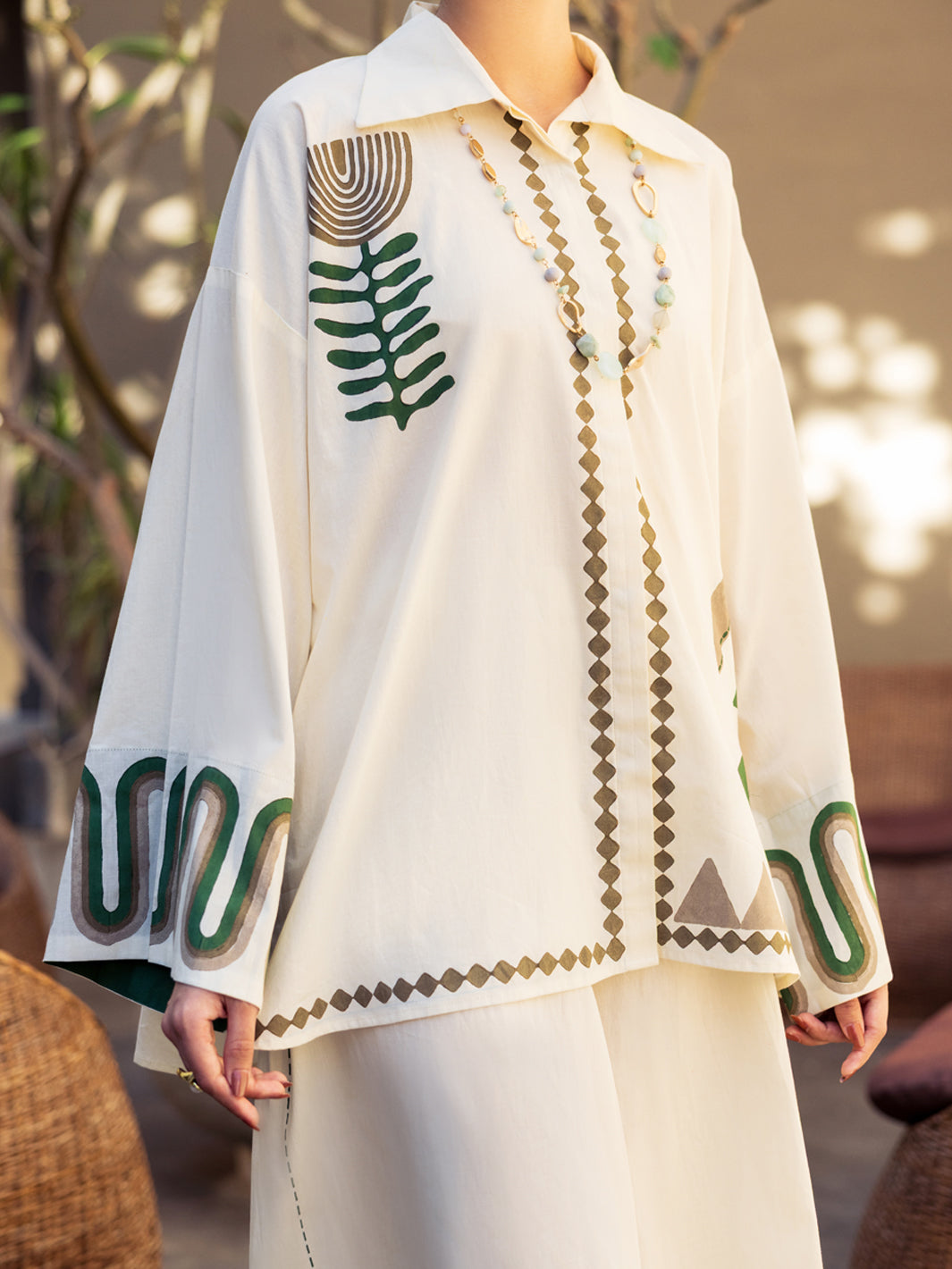 Cotton Cream Stitched Suit - Almirah