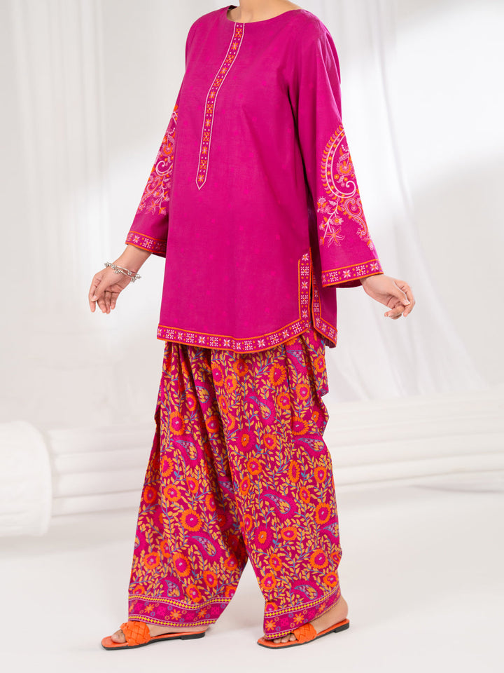 Cotton Pink Stitched Suit - Almirah