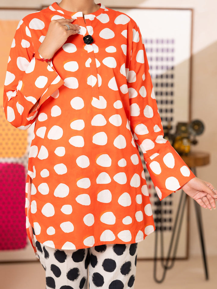 Cotton Orange Kurti - Almirah