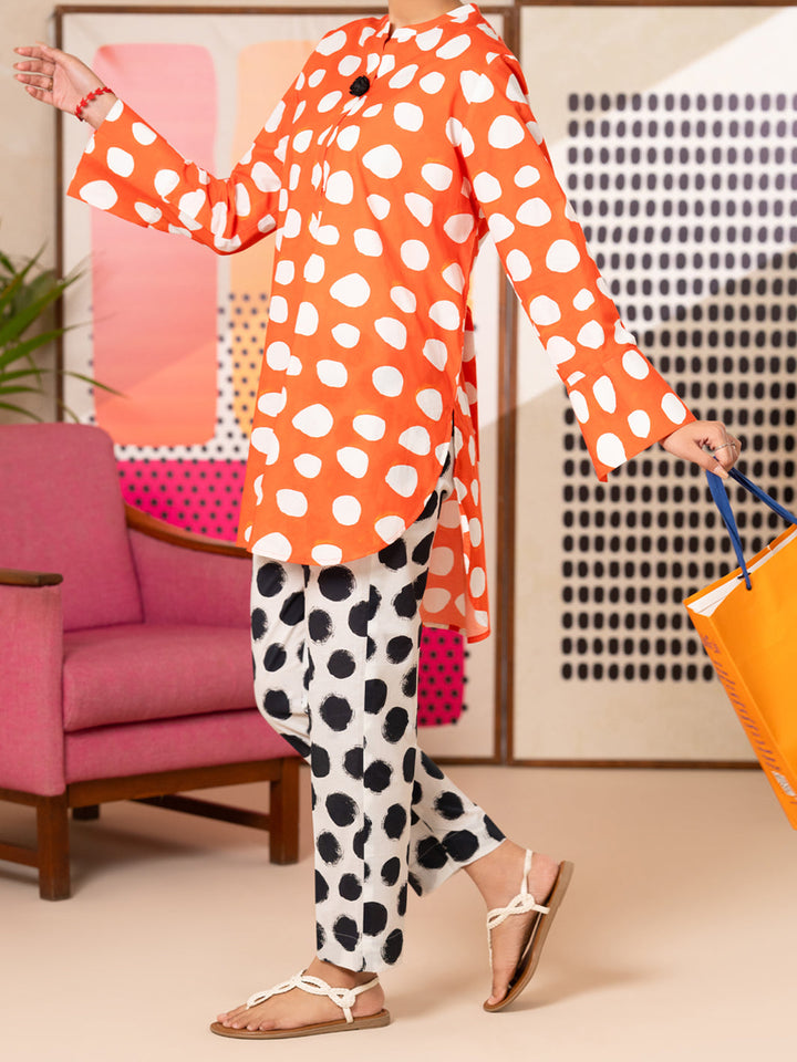 Cotton Orange Kurti - Almirah