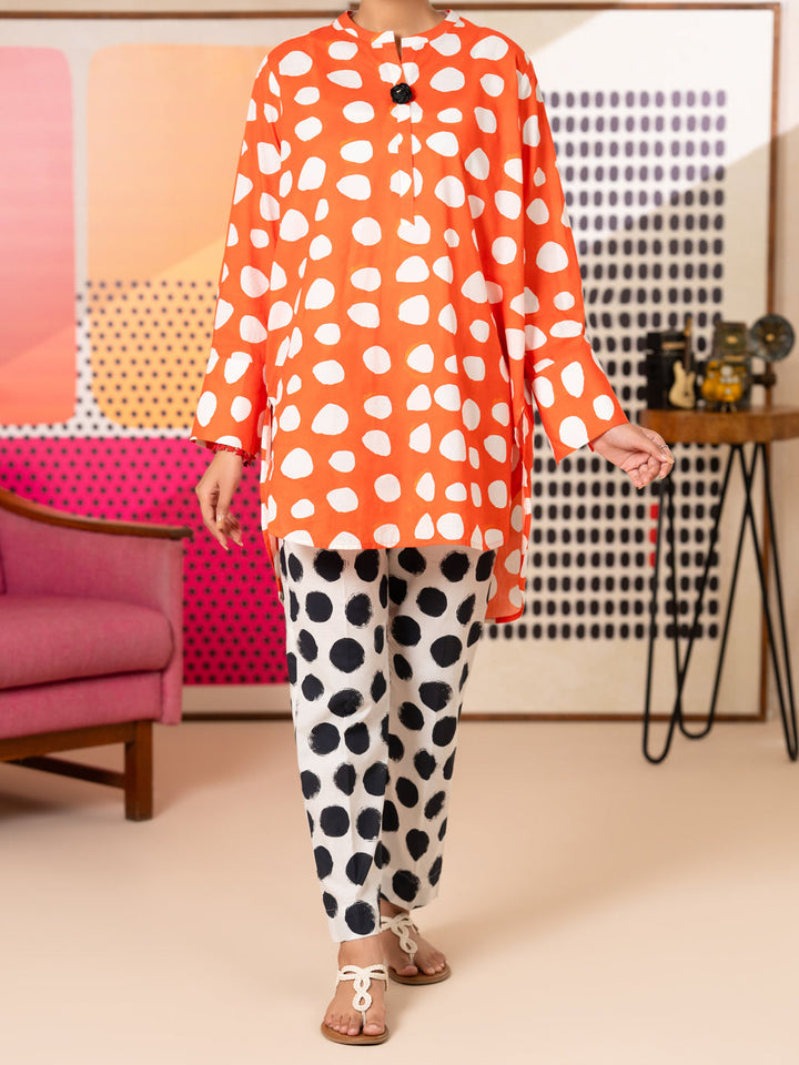 Cotton Orange Kurti - Almirah