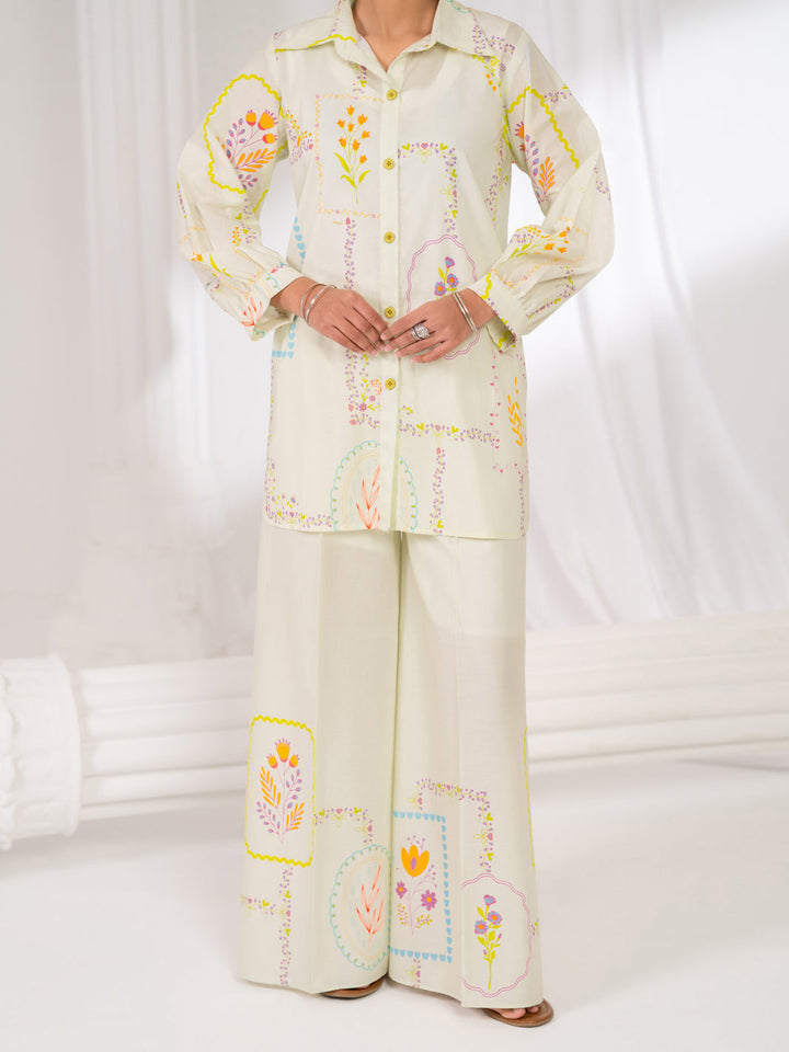 Cotton Ivory Stitched Suit - Almirah