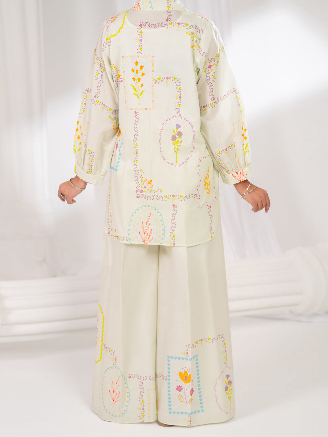 Cotton Ivory Stitched Suit - Almirah