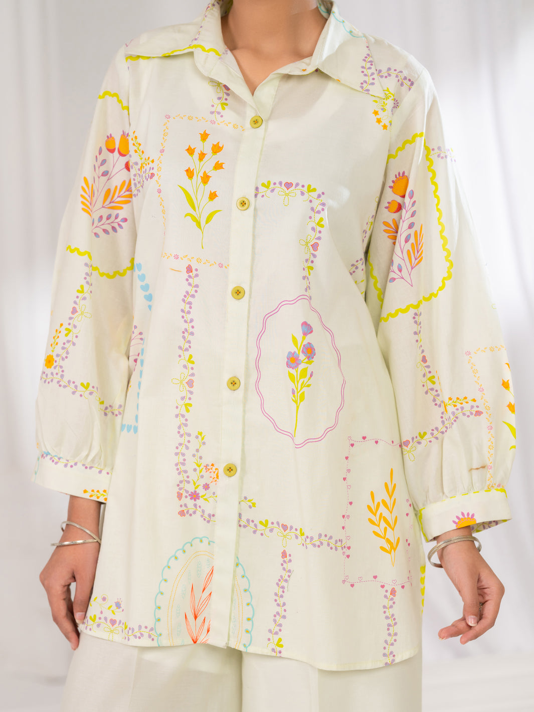 Cotton Ivory Stitched Suit - Almirah