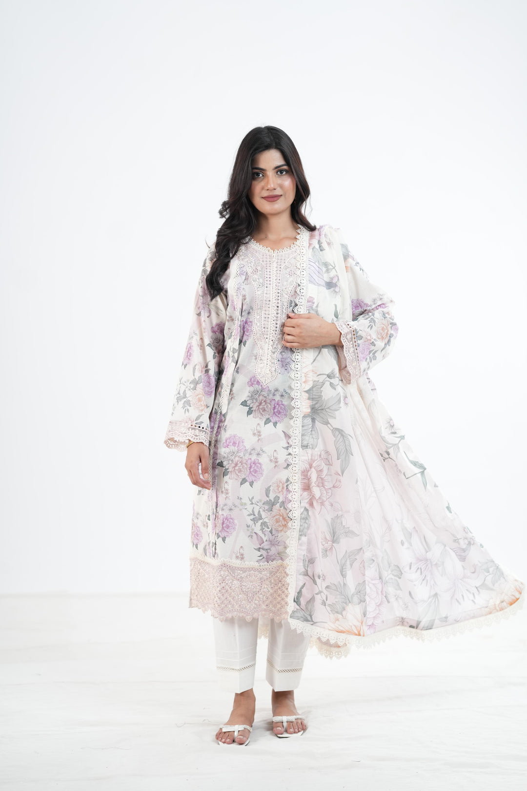 Sariya - Aabyaan Printed Stitched