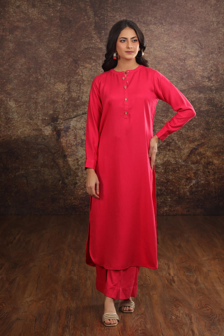 Shocking Pink 2 Piece Suit - Stonez