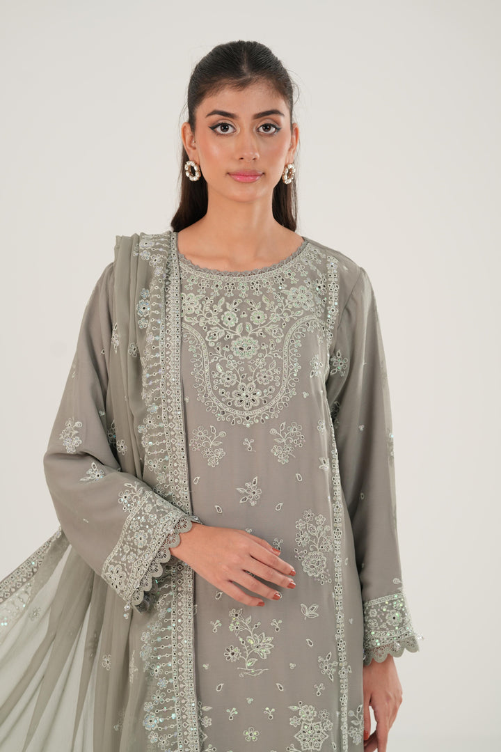 Ash Green - Farasha Essence Formals Stitched