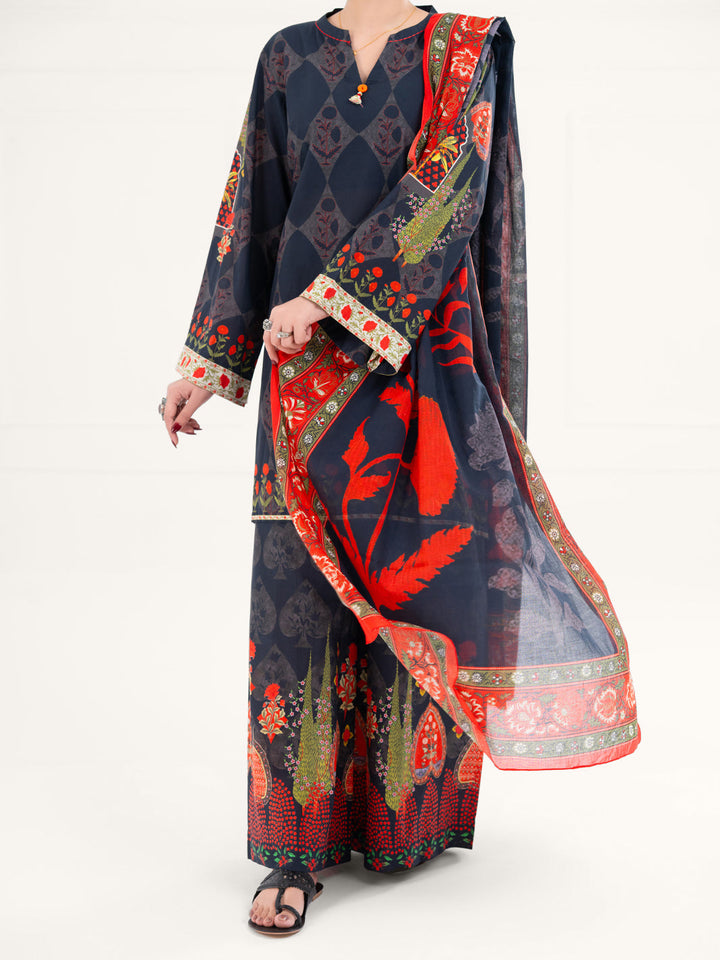 Cambric Black Stitched Suit - Almirah