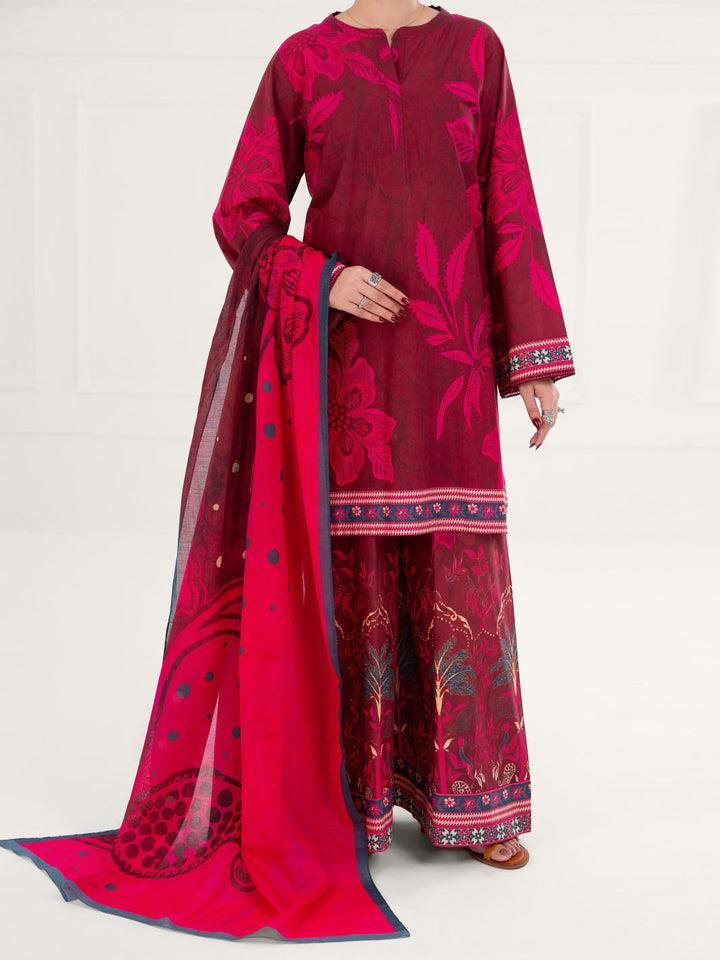 Cambric Fuchsia Stitched Suit - Almirah