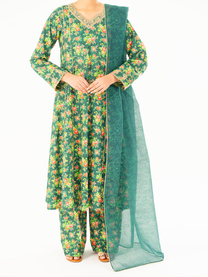 Cambric Green Stitched Suit - Almirah