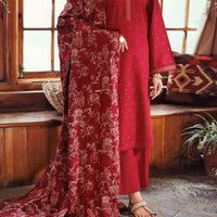 Cambric Maroon Stitched Suit - Almirah