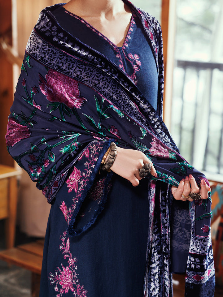 Crosshatch Blue Unstitched Suit - Almirah